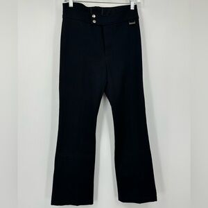VTG Edelweiss Stirrup Ski Pants Black Flared Boot Leg Womens 28 x 29  | AT667